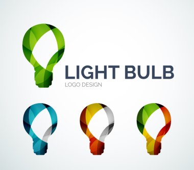 Light bulb logo design made of color pieces clipart