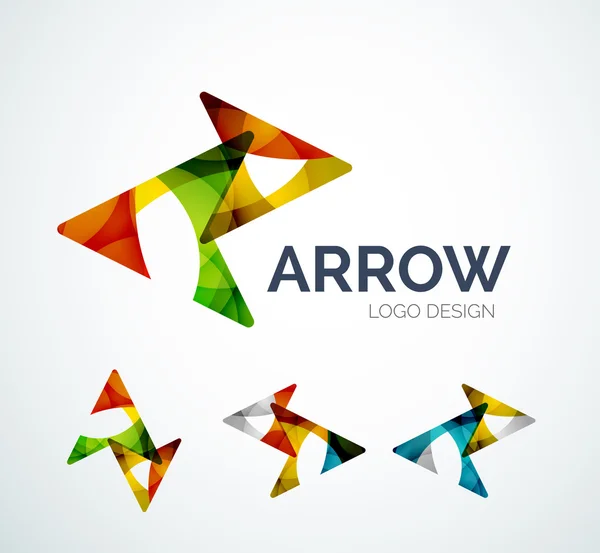 Arrow icon logo design made of color pieces — Stock Vector