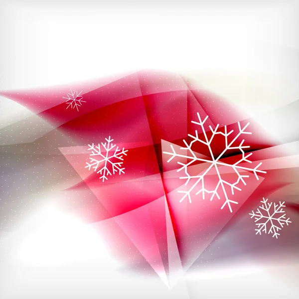Roze Kerstmis wazig golven en sneeuwvlokken — Stockvector