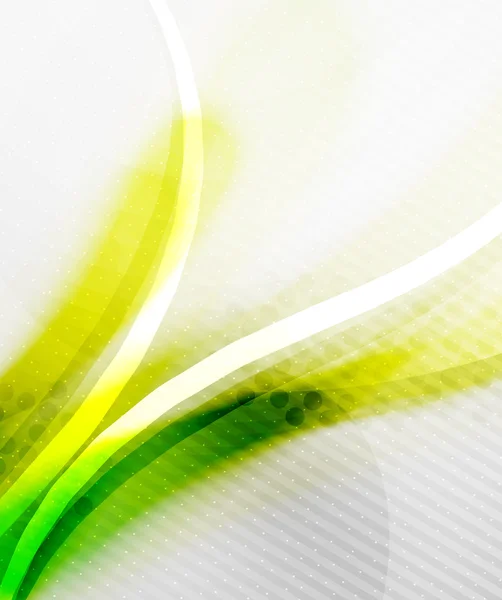 녹색과 노란색 물결 레이아웃 — 스톡 벡터