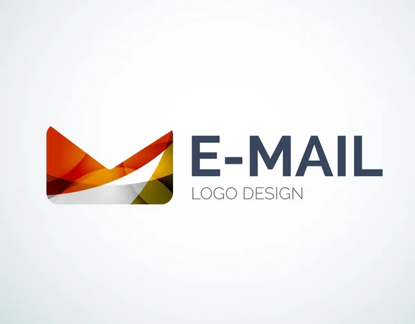 E projektowanie logo wykonane z kawałków kolor — Wektor stockowy