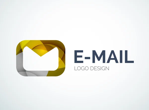 Diseño de logotipo de correo electrónico hecho de piezas de color — Vector de stock