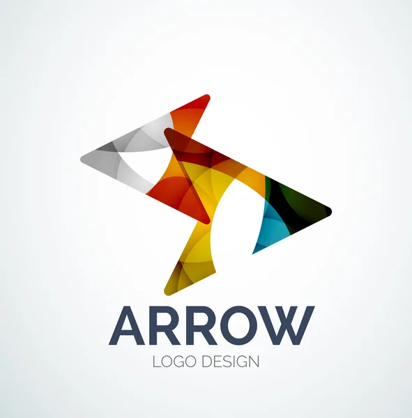 Arrow icon logo design made of color pieces — Stock Vector