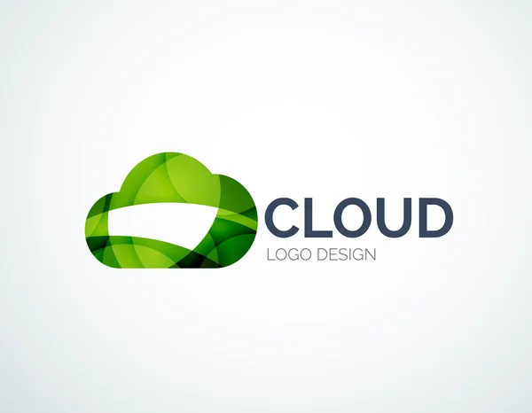 Cloud storage logotype set, flat design — Stock Vector