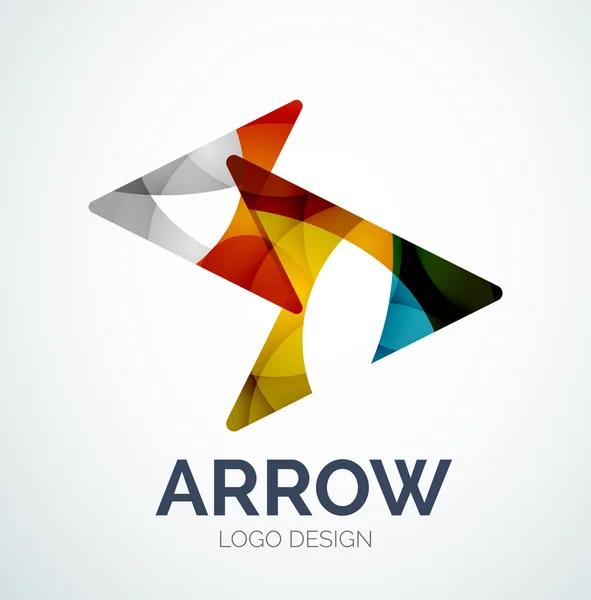 Arrow icon logo design made of color pieces — Stock Vector