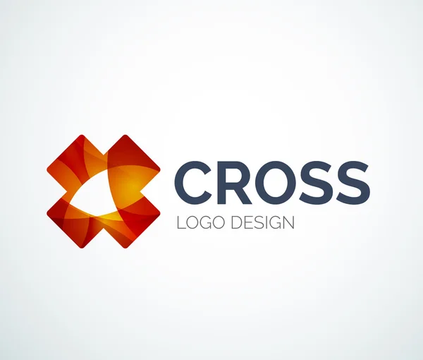 Cross logo design made of color pieces — Stock Vector