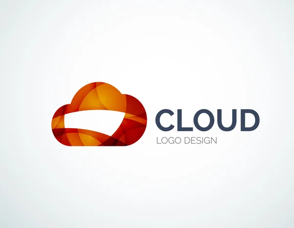 Cloud lagring logotype set, platt design — Stock vektor