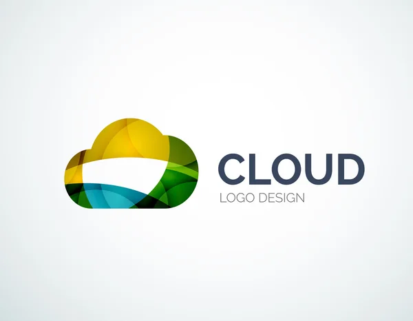 Conjunto de logos de almacenamiento en la nube, diseño plano — Vector de stock