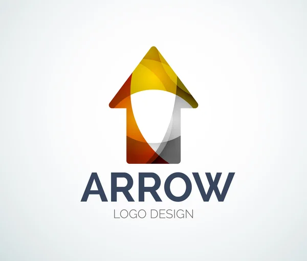 Arrow icon logo design made of color pieces — Stock Vector