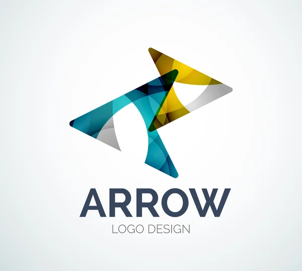 Arrow icon logo design made of color pieces — Stock Vector