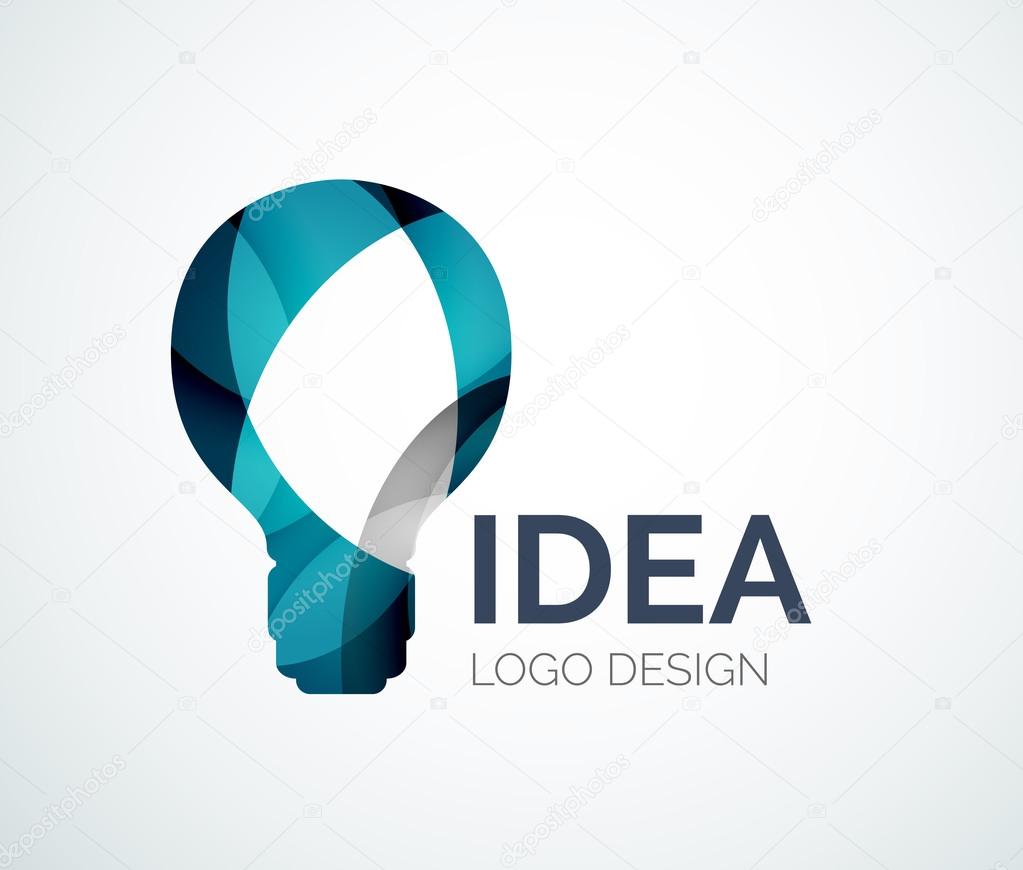 Light bulb logo design made of color pieces