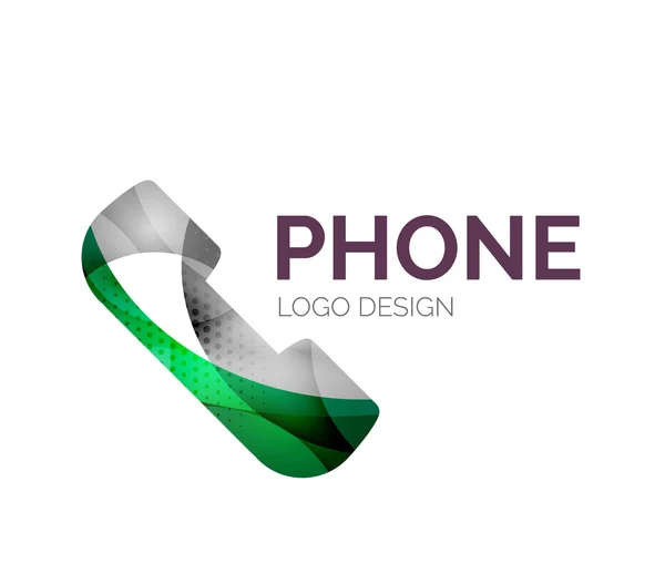 Diseño del logotipo del teléfono retro hecho de piezas de color — Vector de stock