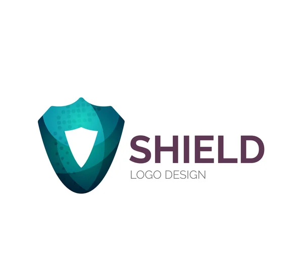Veilige schild logo ontwerp gemaakt van kleur stukken — Stockvector