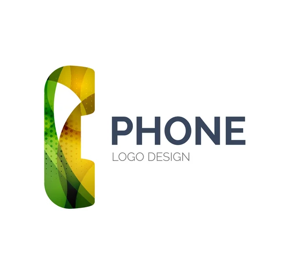 Diseño del logotipo del teléfono retro hecho de piezas de color — Vector de stock