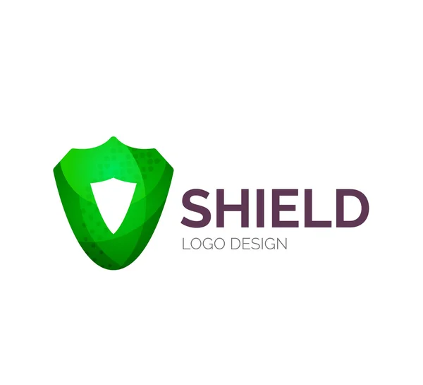 Projeto seguro do logotipo do escudo feito de peças de cor — Vetor de Stock