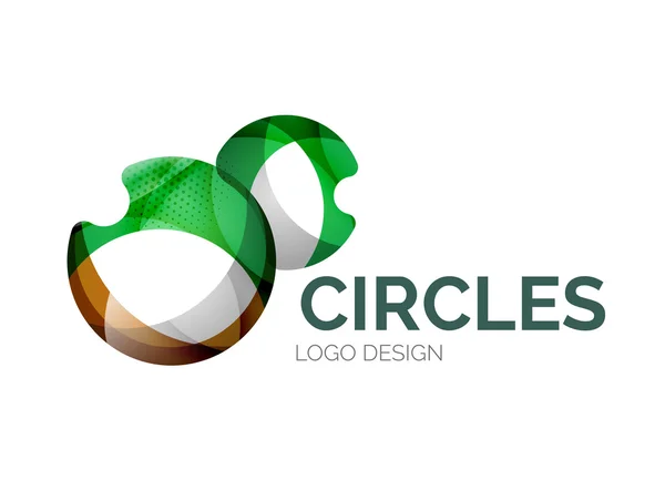 Abstract bubbles logo design made of color pieces — Stock Vector
