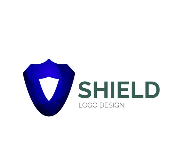 Bezpieczne shield projektowanie logo wykonane z kawałków kolor — Wektor stockowy