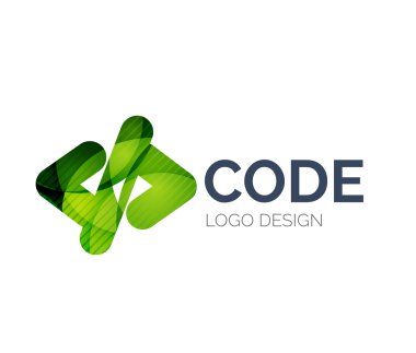 renk parçalarını yapılan kod simgesi logo tasarımı