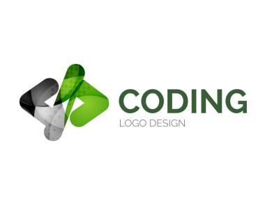 renk parçalarını yapılan kod simgesi logo tasarımı