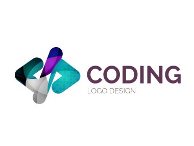 renk parçalarını yapılan kod simgesi logo tasarımı