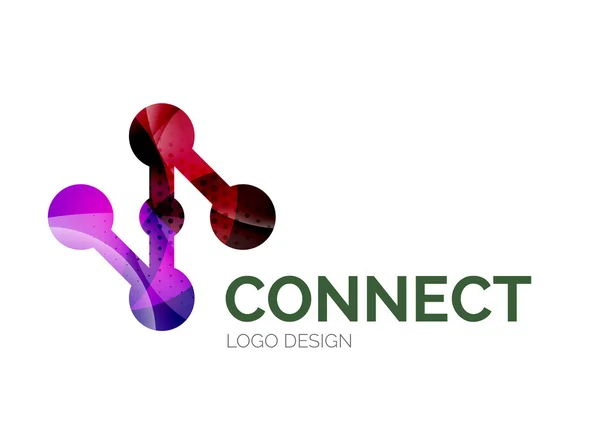 Icône de connexion logo conception faite de pièces de couleur — Image vectorielle