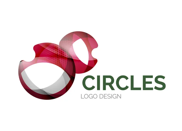 Abstrakt bubblor Logotypdesign gjord av färg bitar — Stock vektor
