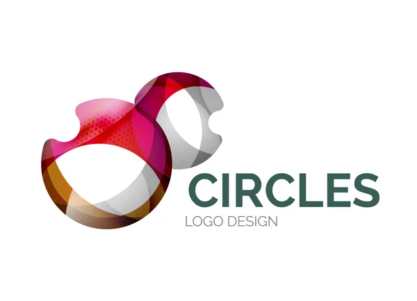 Abstrakt bubblor Logotypdesign gjord av färg bitar — Stock vektor