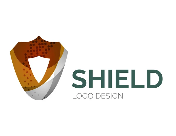Renk parçalarını yapılmış güvenli kalkan logo tasarımı — Stok Vektör