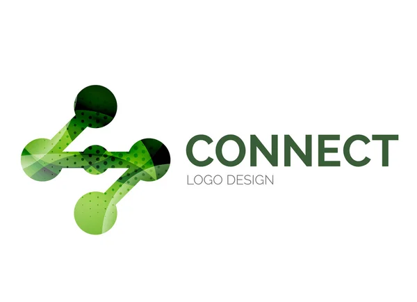 Дизайн логотипа соединительной иконки из цветных частей — стоковый вектор