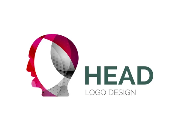 Människans huvud Logotypdesign gjord av färg bitar — Stock vektor