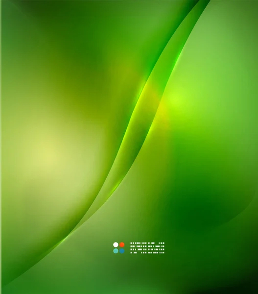 Frische grüne Unschärfewelle und Farben — Stockvektor