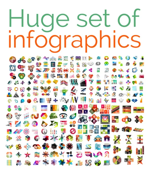 Infographic şablonları kümesi çok büyük mega