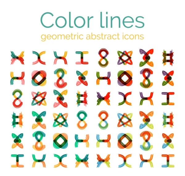 Color line design abstract icons, collection — Stock Vector