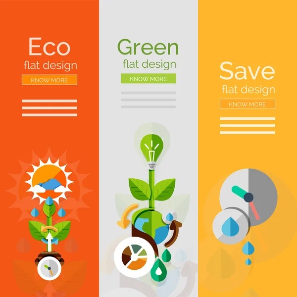 Set of flat design eco concepts — Stock Vector