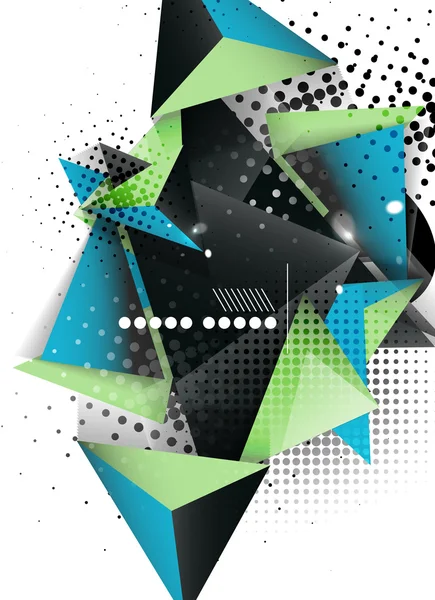 Triangolo geometrico 3d design, sfondo astratto — Vettoriale Stock
