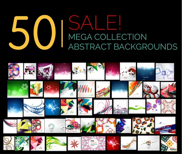 Large mega set of abstract backgrounds, sale — Stock Vector