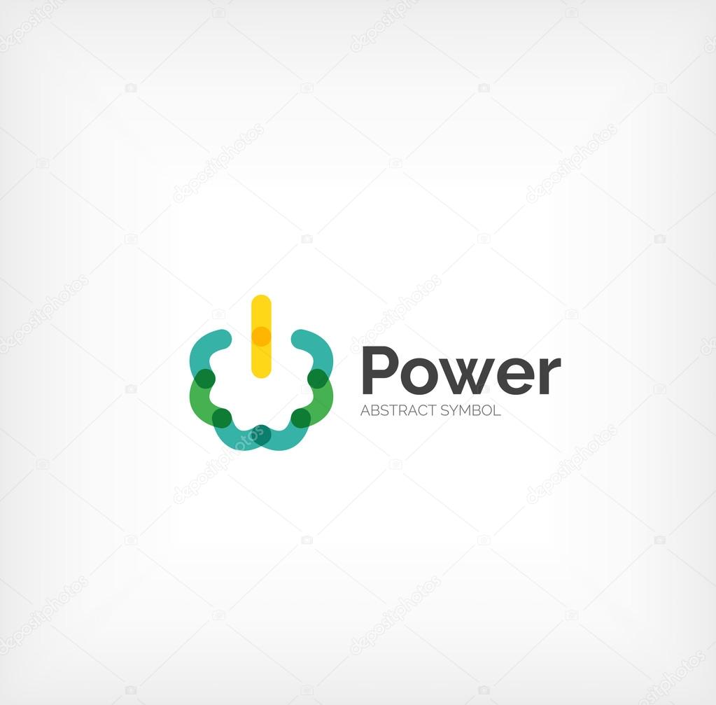 Power button logo design, minimalistic line art