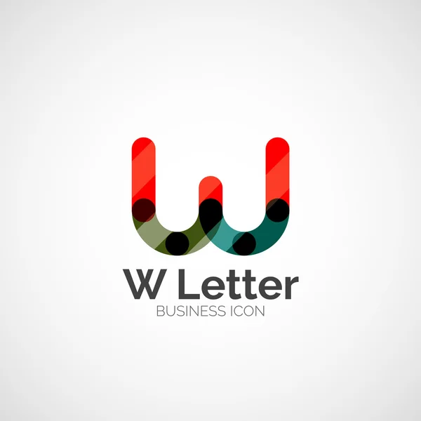 Logo lettre W, conception de ligne minimale — Image vectorielle