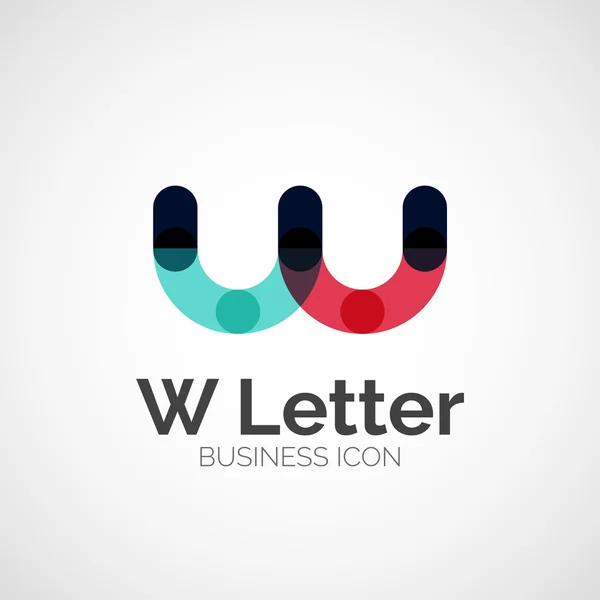 W logo lettera, design della linea minima — Vettoriale Stock