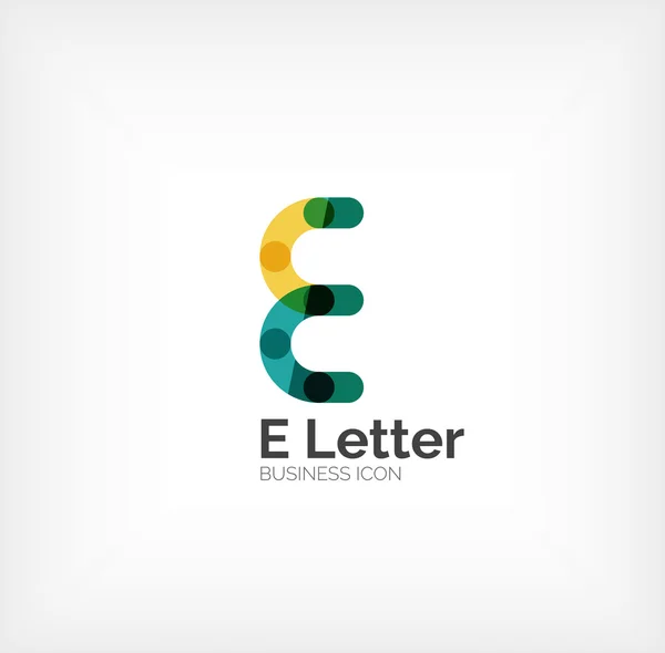 Logotipo de letra E, design de linha mínima — Vetor de Stock