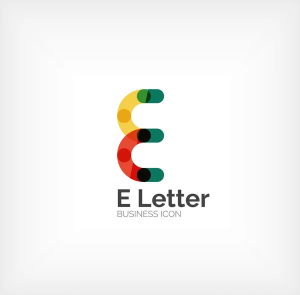 E list logo, projekt linii minimalne — Wektor stockowy