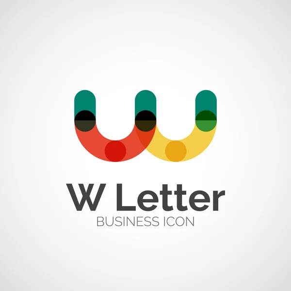 W logo lettera, design della linea minima — Vettoriale Stock