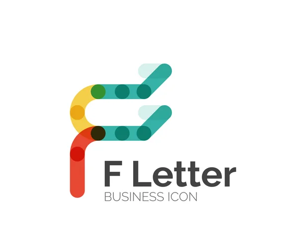 Logotipo de letra F, diseño de línea mínima — Vector de stock