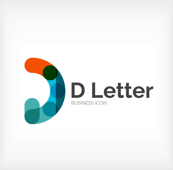 D 문자 로고, 최소한의 라인 디자인 — 스톡 벡터