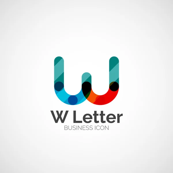 Γράμμα w λογότυπο, ελάχιστη γραμμή σχεδίασης — Διανυσματικό Αρχείο