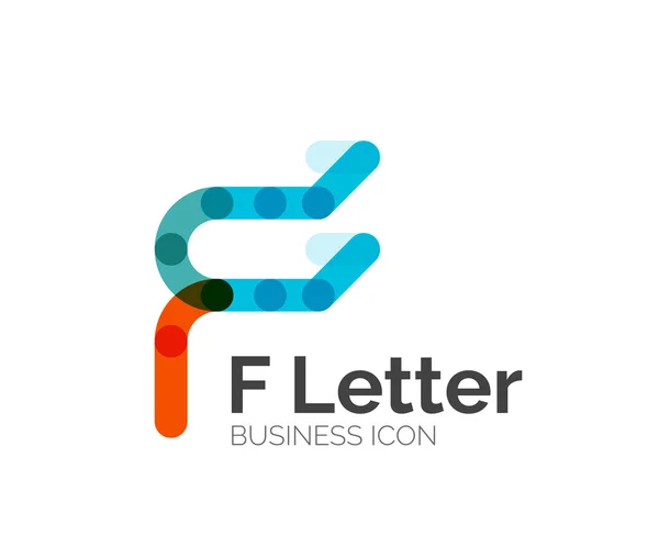 F brev logotyp, minimal line design — Stock vektor
