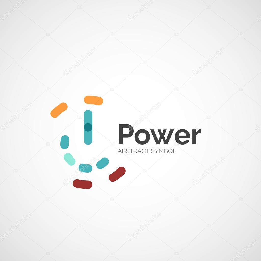 Power button logo design, minimalistic line art