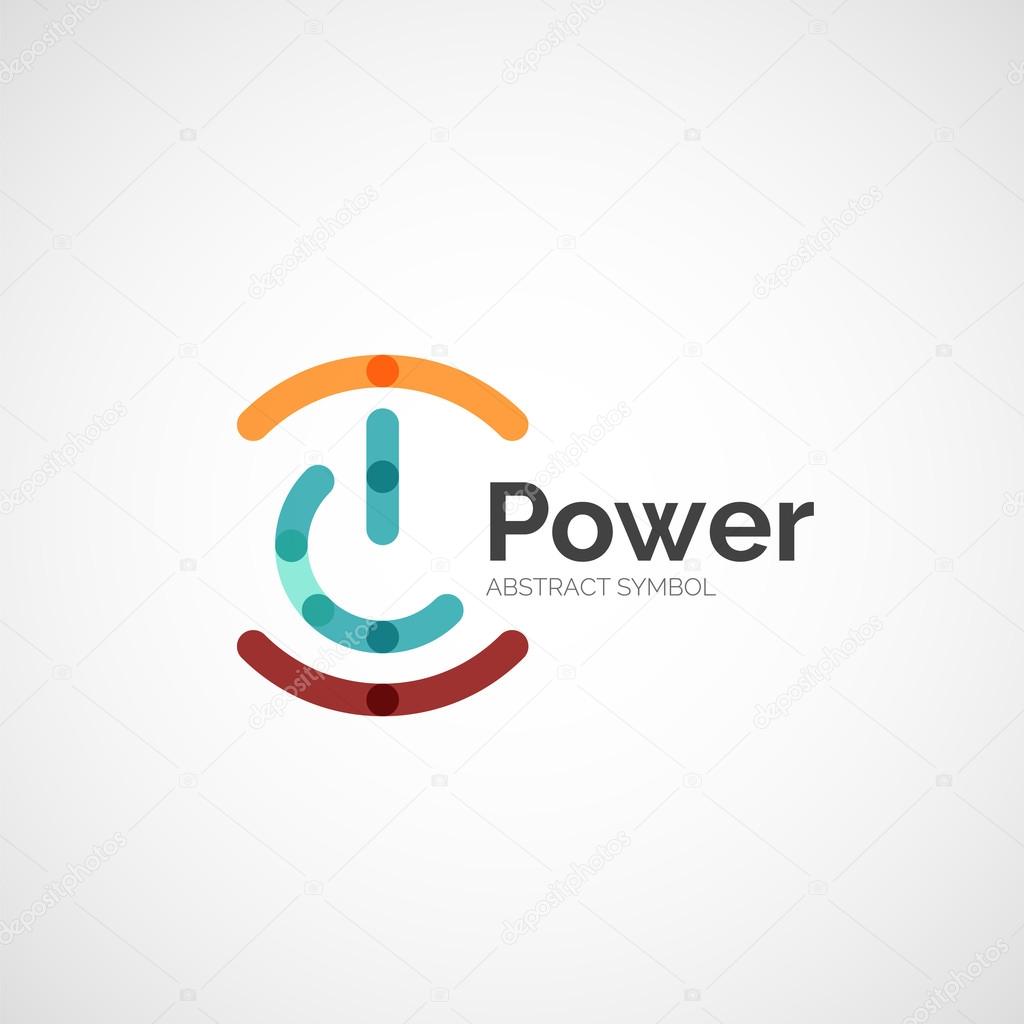 Power button logo design, minimalistic line art