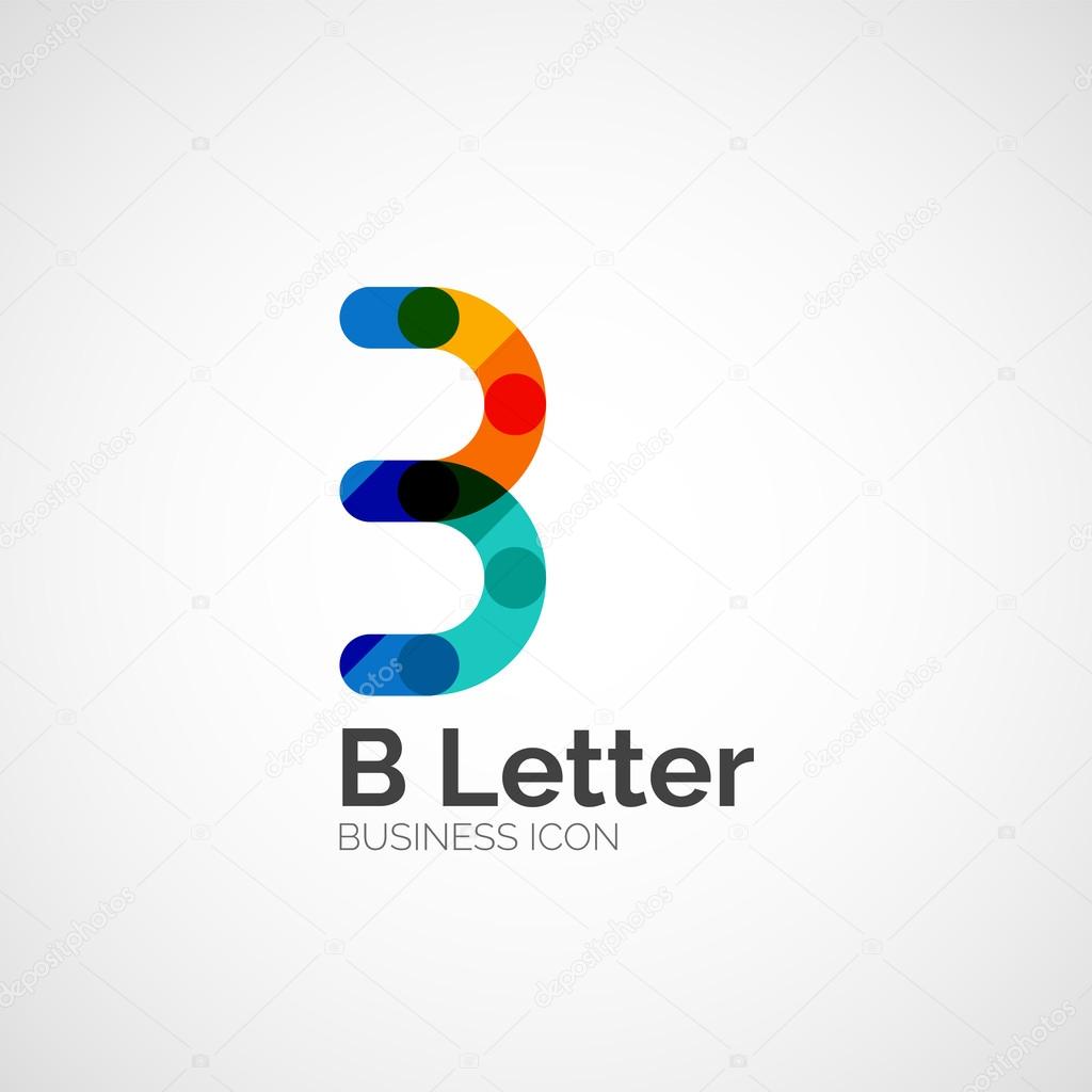 B letter logo, minimal line design, business icon
