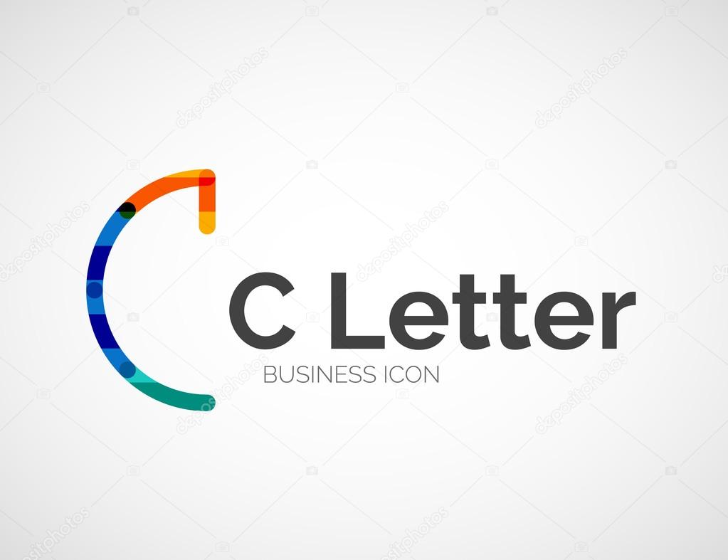 C letter logo, minimal line design, business icon